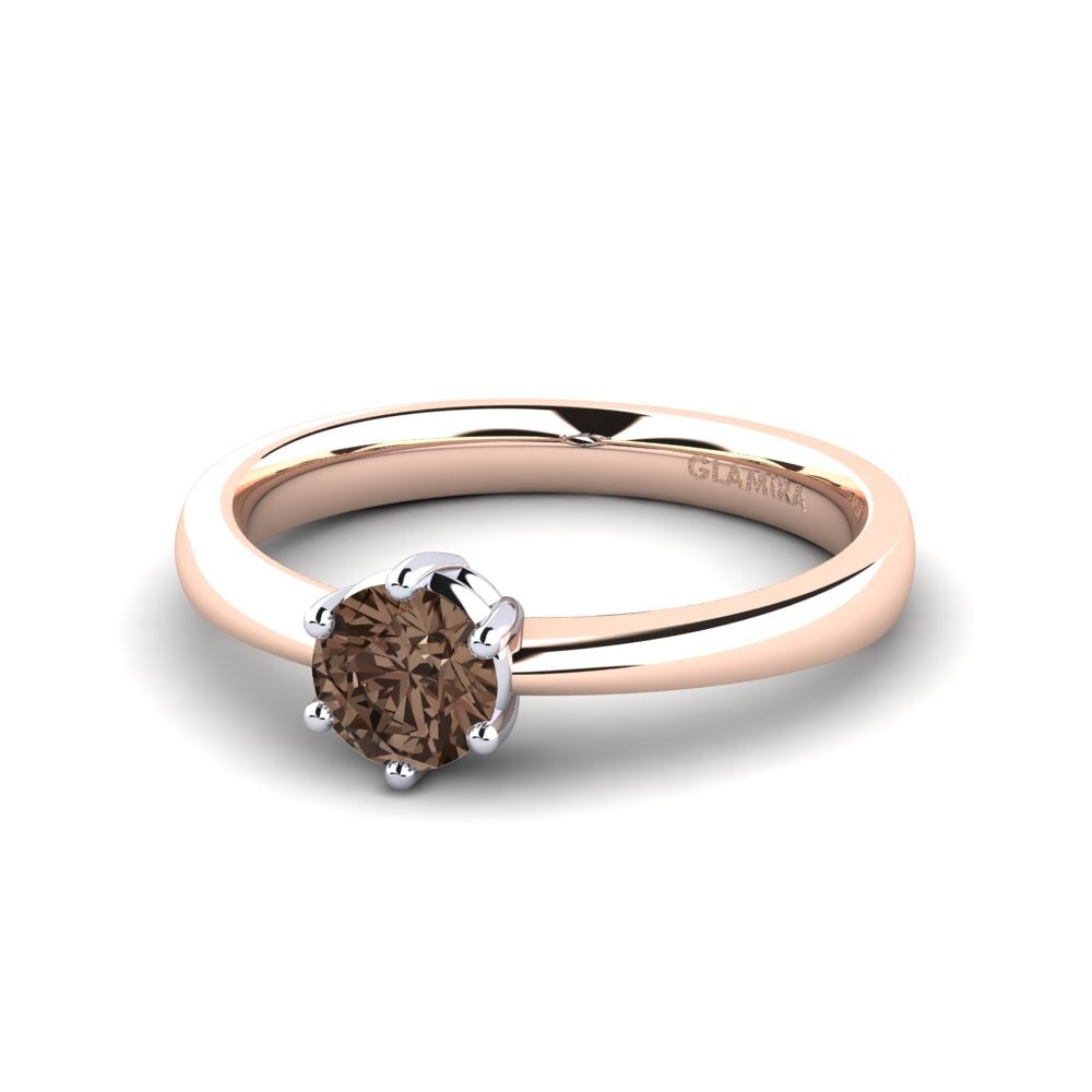 Classic Solitaire Smoky Quartz Engagement Rings
