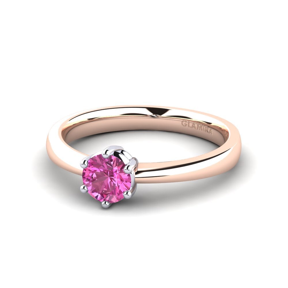Classic Solitaire Pink Topaz Rings