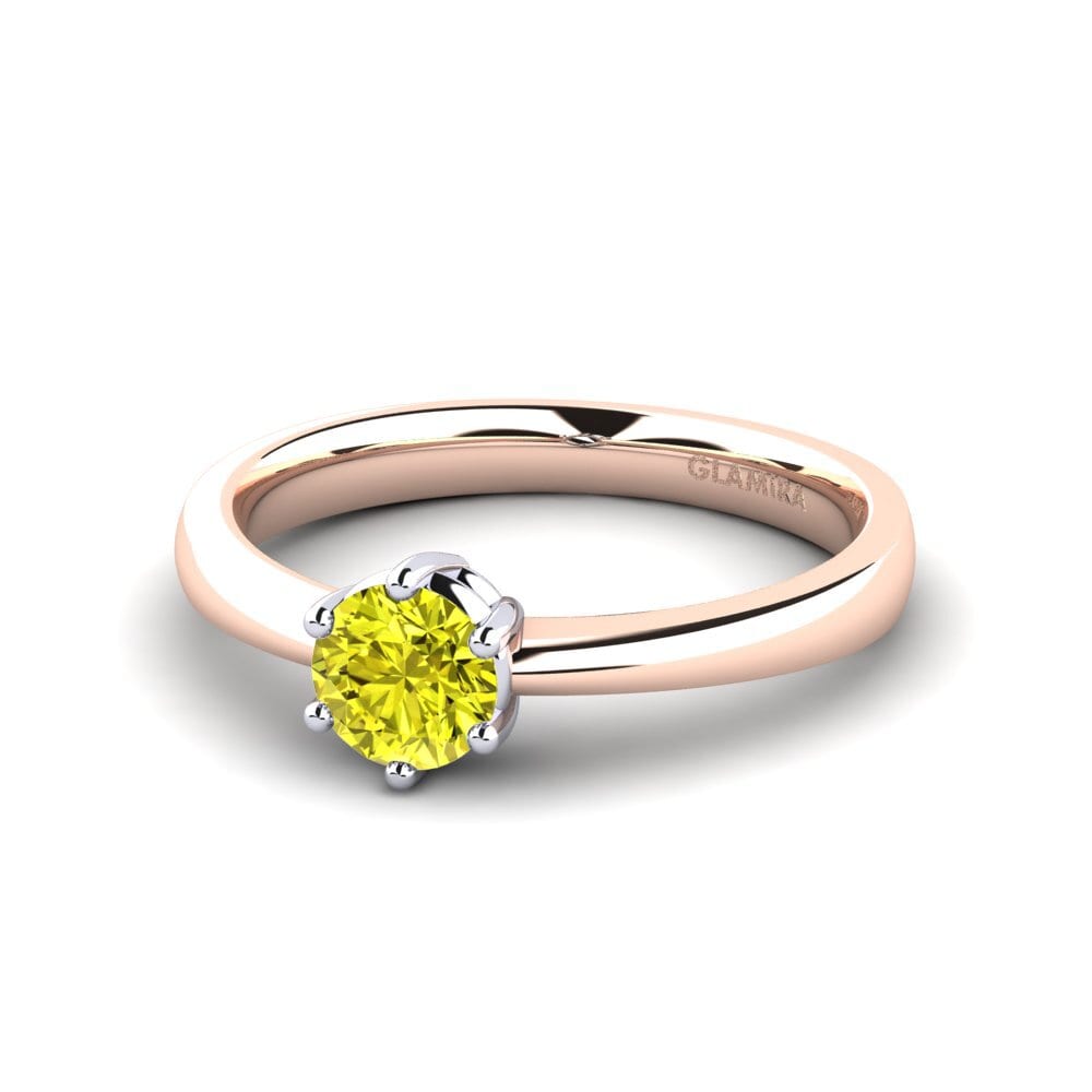 Classic Solitaire Yellow Diamond Engagement Rings