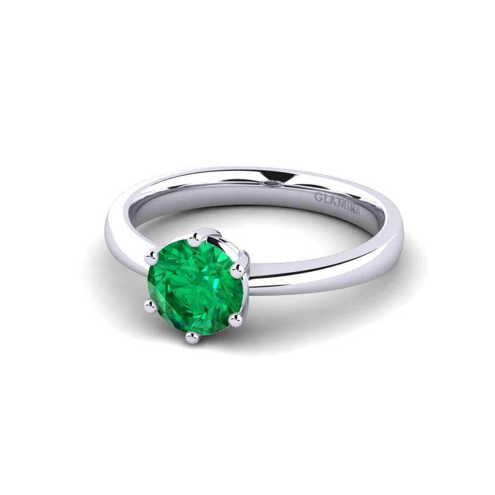 Esmeralda (creada en laboratorio) Anillo de compromiso Belva 1.0 crt