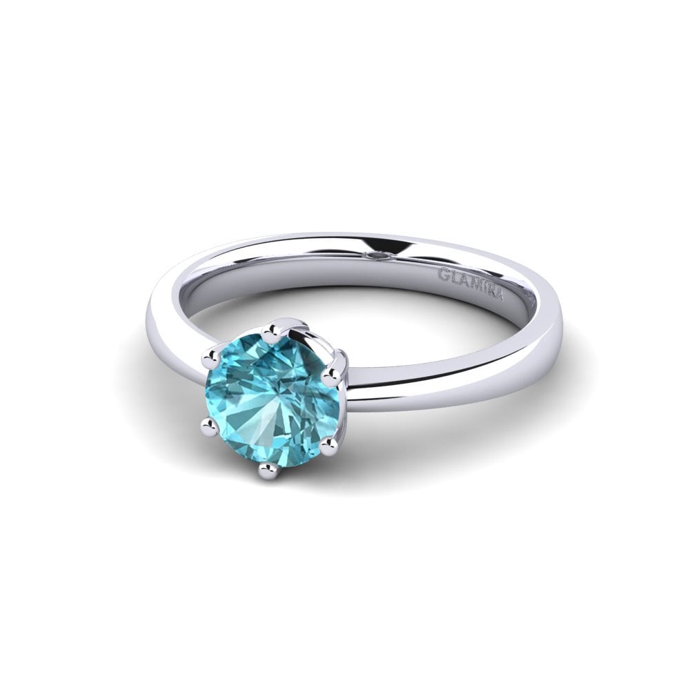 Blauer Zirkon Verlobungsring Belva 1.0 crt