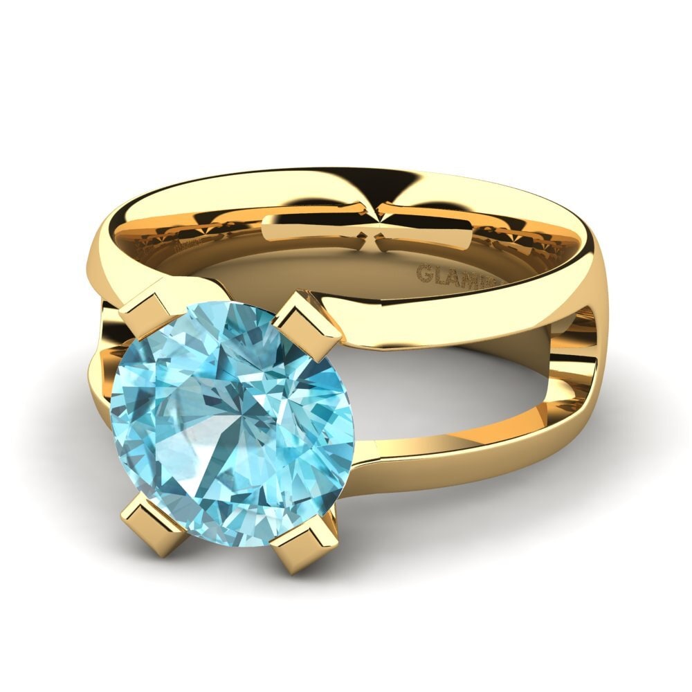 Blue Zircon Engagement Ring Bona 3.0 crt