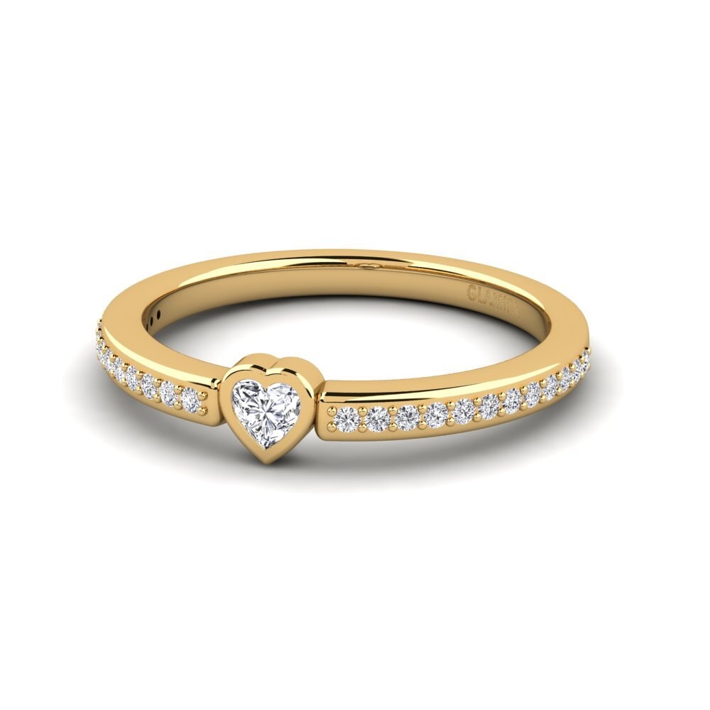 14ct Yellow Gold Lab Grown Diamond Women's Ring Bourget