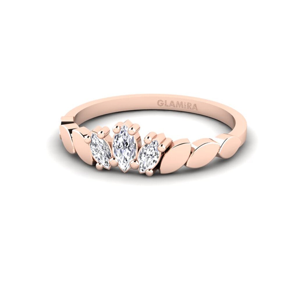 14k Oro Rosa Anillo de compromiso Bouvais