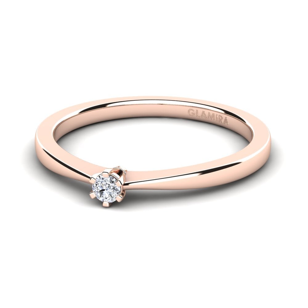 18ct Rose Gold Lab Grown Diamond Women's Ring Bridal Rise 0.05 crt