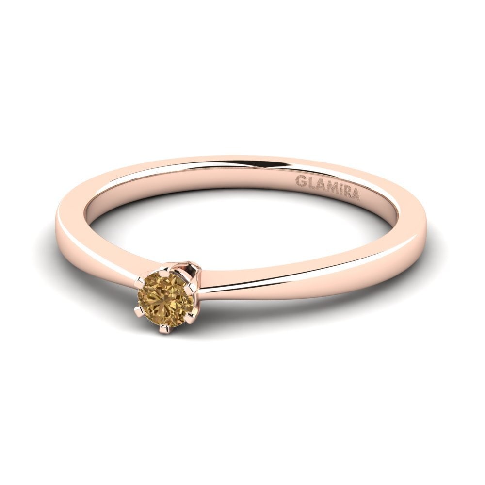 14k Oro Rosa Diamante café Anillo de compromiso Bridal Rise 0.1crt