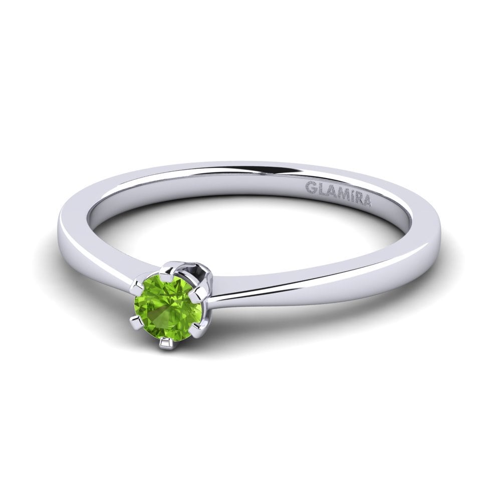 Peridoto Anillo de compromiso Bridal Rise 0.16crt