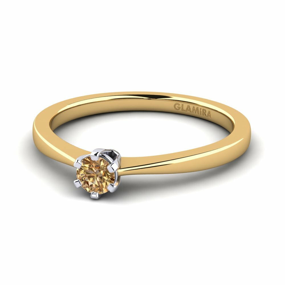 18K Geel & Wit Goud Verlovingsring Bridal Rise 0.16crt