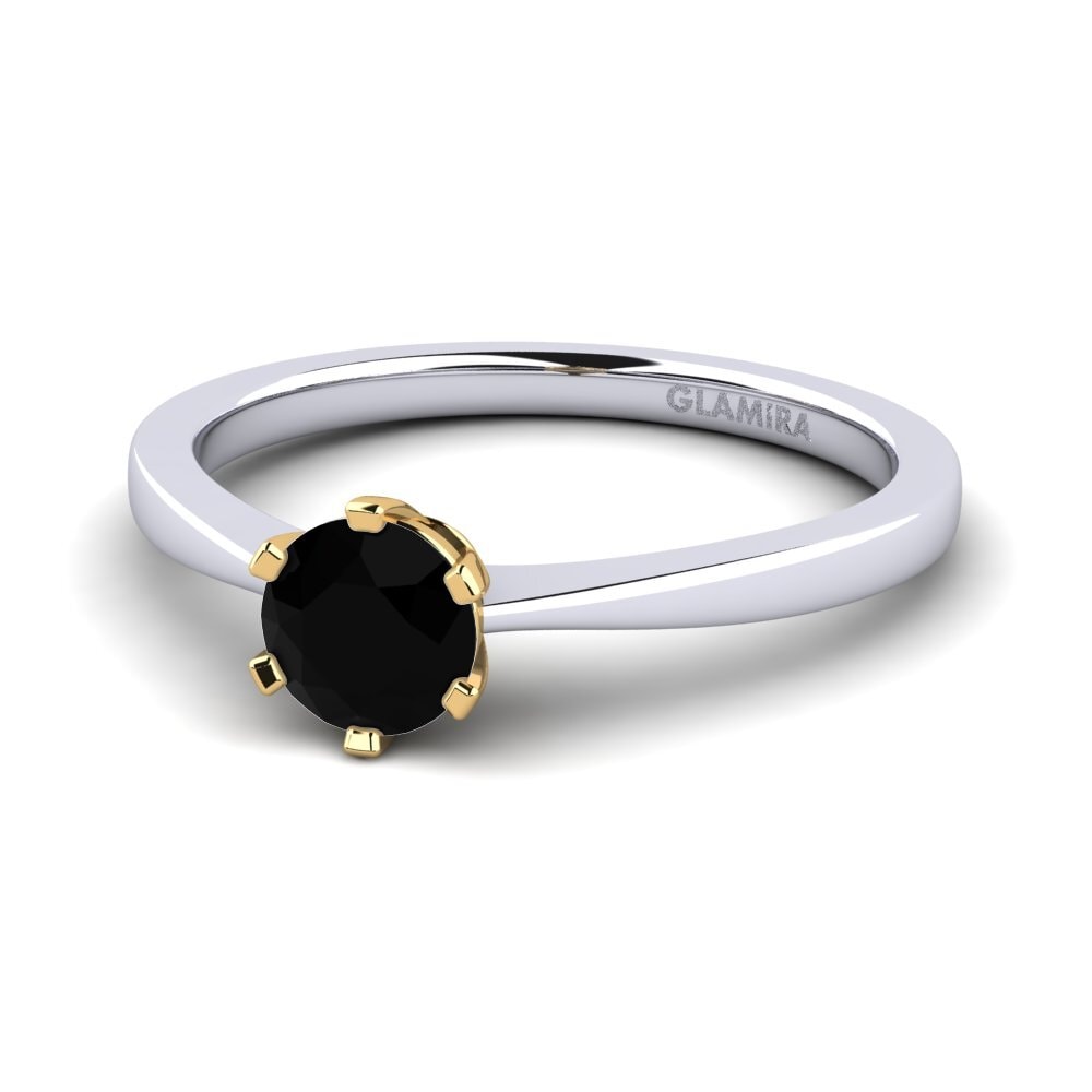 18k Oro Blanco & Amarillo Anillo de compromiso Bridal Rise 0.5crt