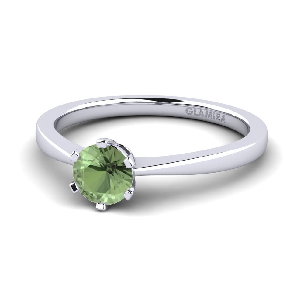 Green Sapphire Engagement Ring Bridal Rise 0.5crt