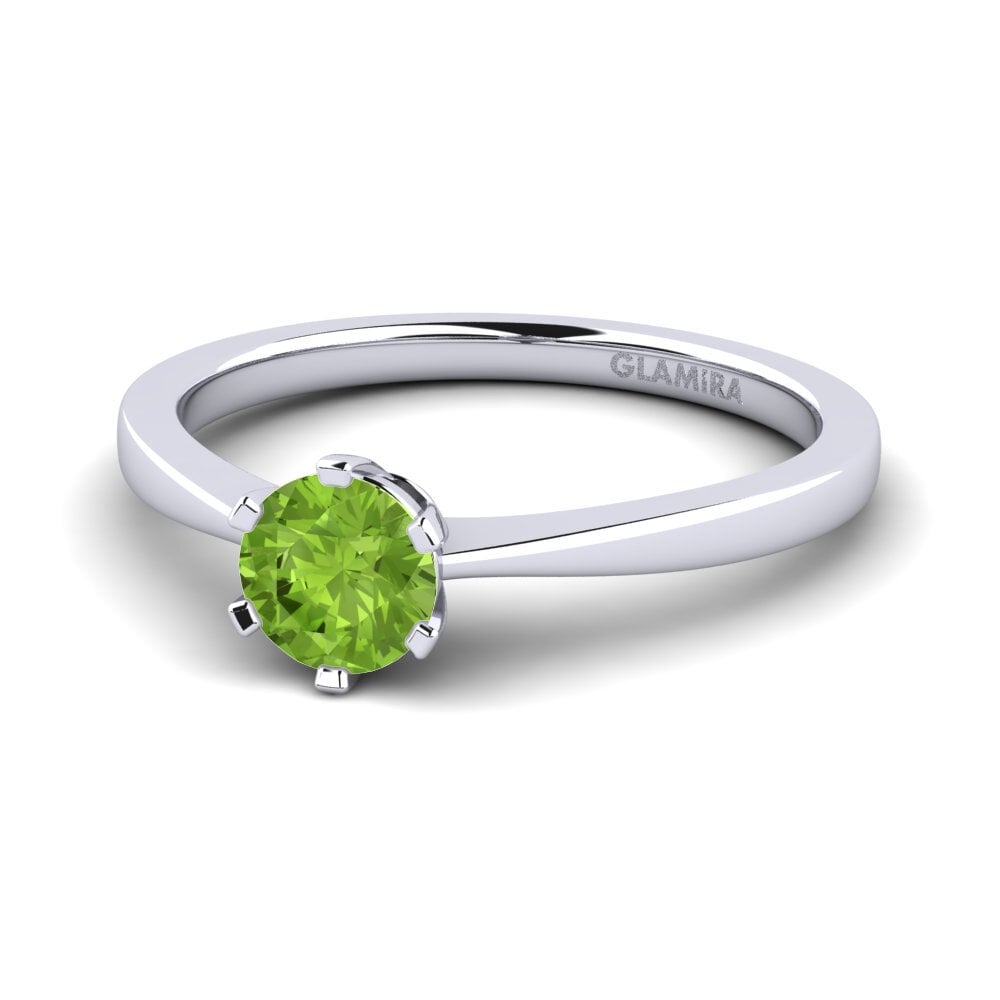 Peridoto Anillo de compromiso Bridal Rise 0.5crt