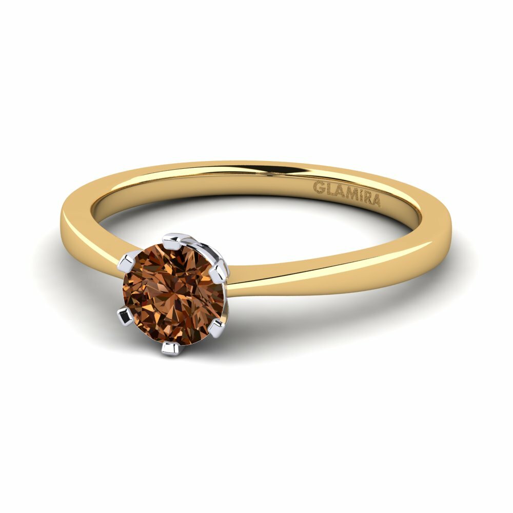 18K Geel & Wit Goud Verlovingsring Bridal Rise 0.5crt