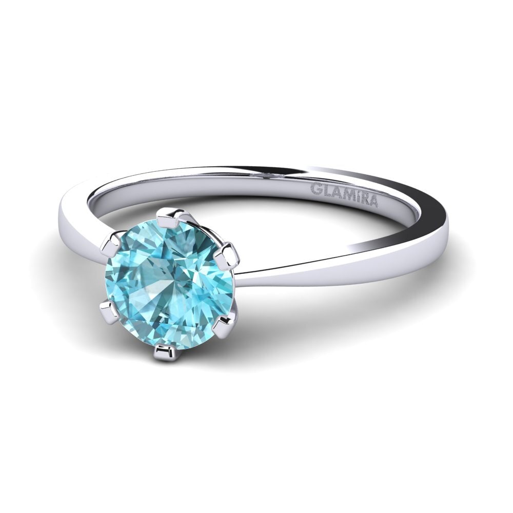 Blauer Zirkon Verlobungsring Bridal Rise 1.0crt