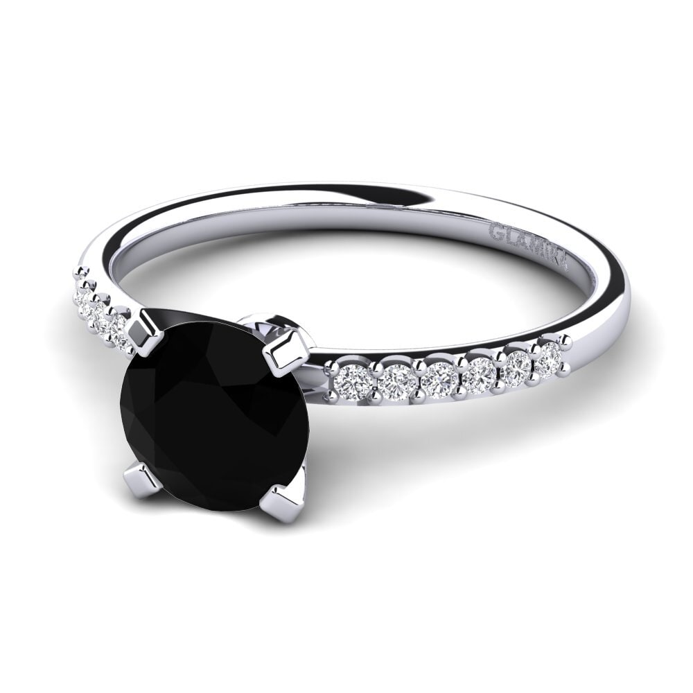 Black Onyx Engagement Ring Cadence