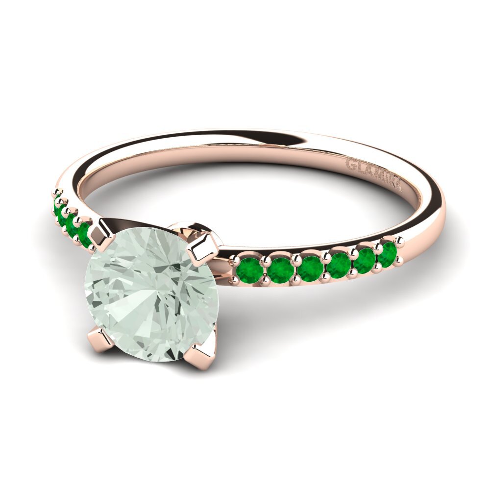 14k Oro Rosa Anillo de compromiso Cadence