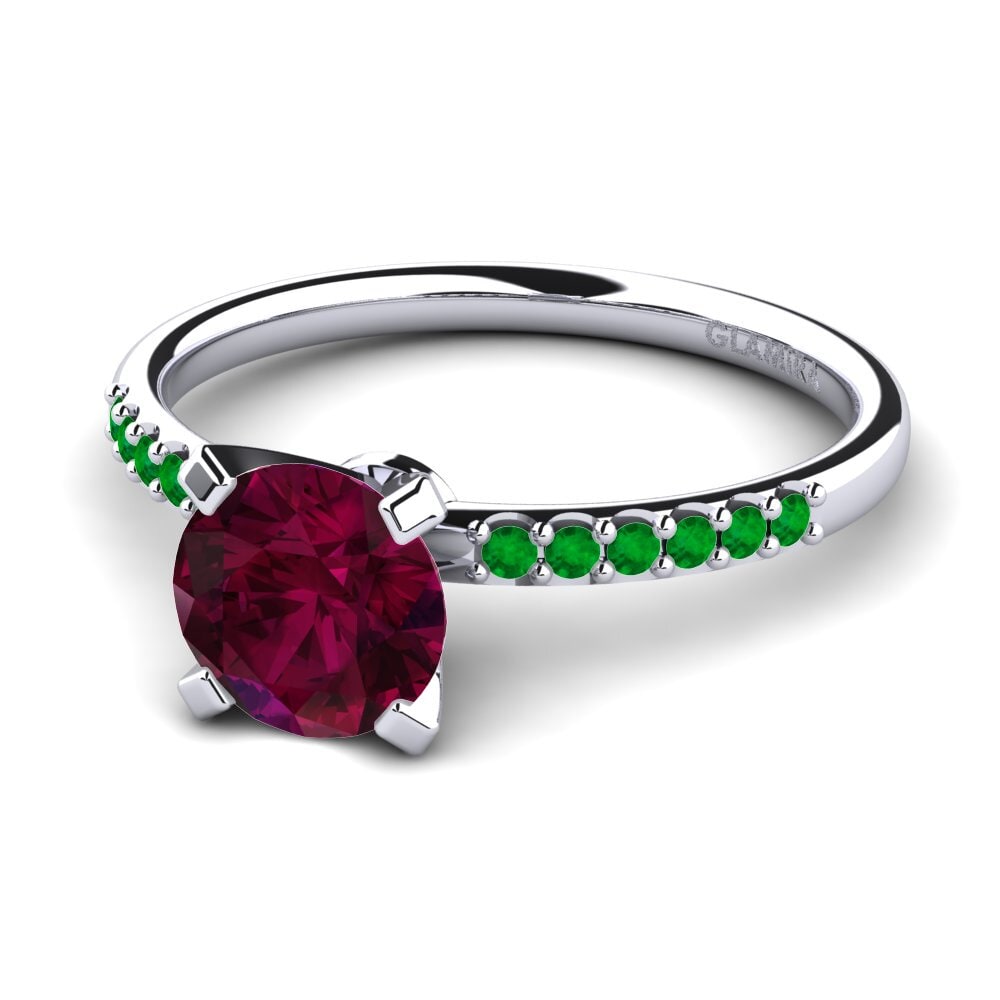 Rhodolite Garnet Engagement Ring Cadence