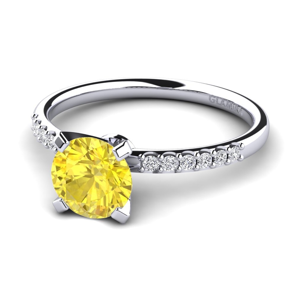 Gul safir Forlovelsesring Cadence
