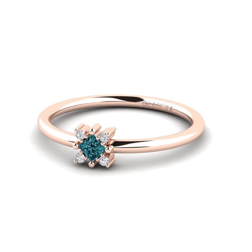 Princess Blue Diamond Engagement Ring Calentes