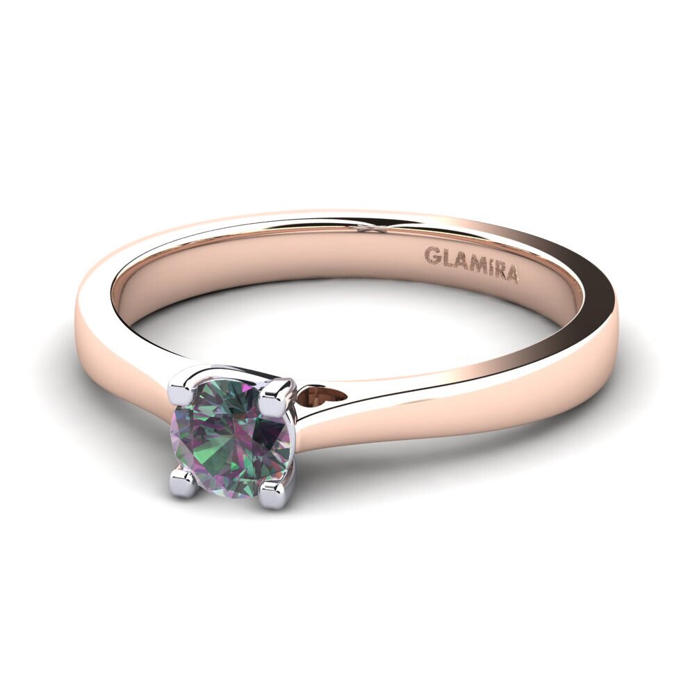 9ct Rose & White Gold Mystic Topaz Engagement Ring Céline