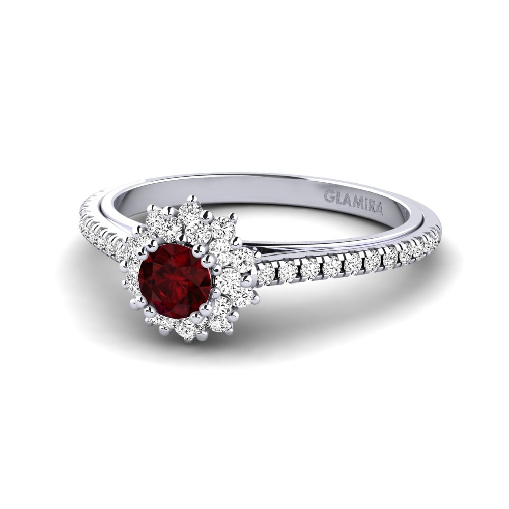 Đá Garnet / Ngọc Hồng Lựu Nhẫn đính hôn Daffney 0.25 crt