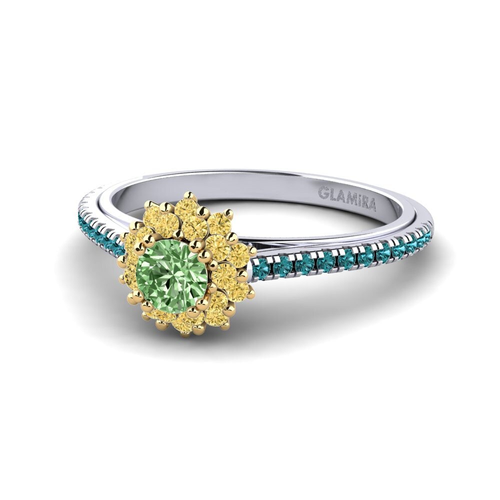18k Oro Blanco & Amarillo Anillo de compromiso Daffney 0.25 crt