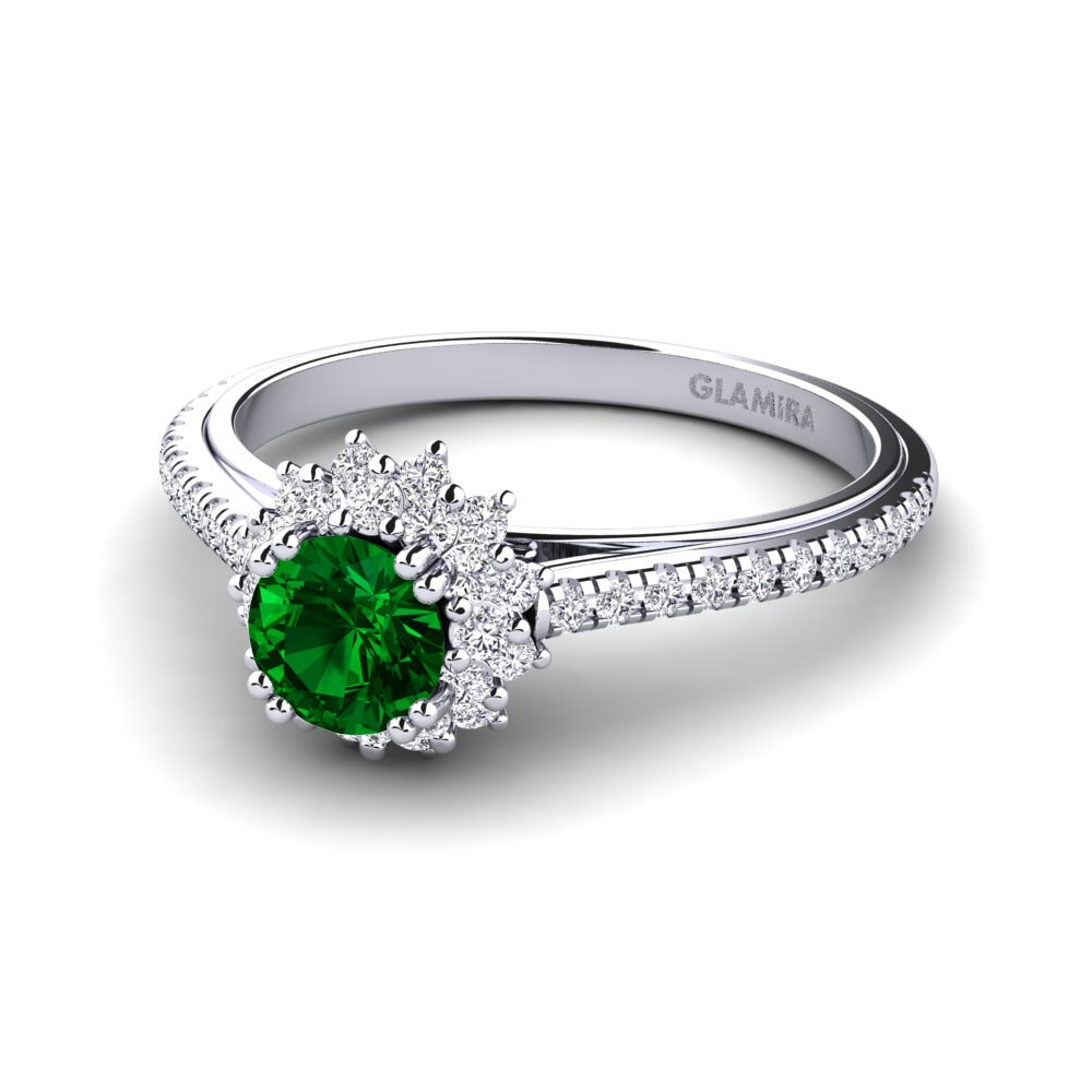 Green Zirconia Engagement Ring Daffney