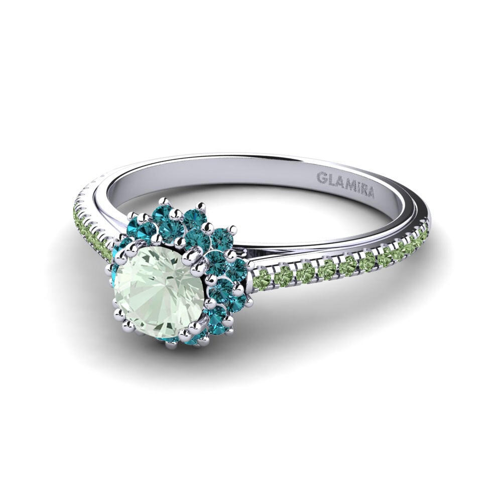 Green Amethyst Engagement Ring Daffney