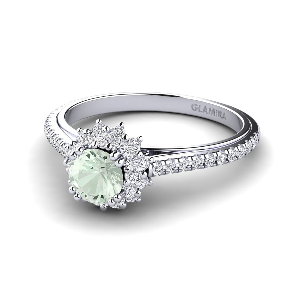 Green Amethyst Engagement Ring Daffney
