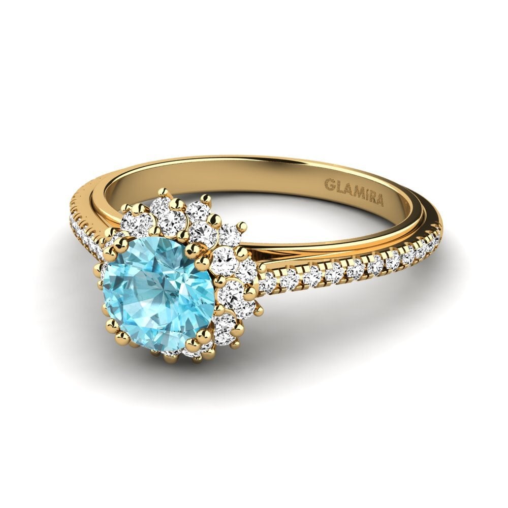 Blue Zircon Engagement Ring Daffney 0.8 crt