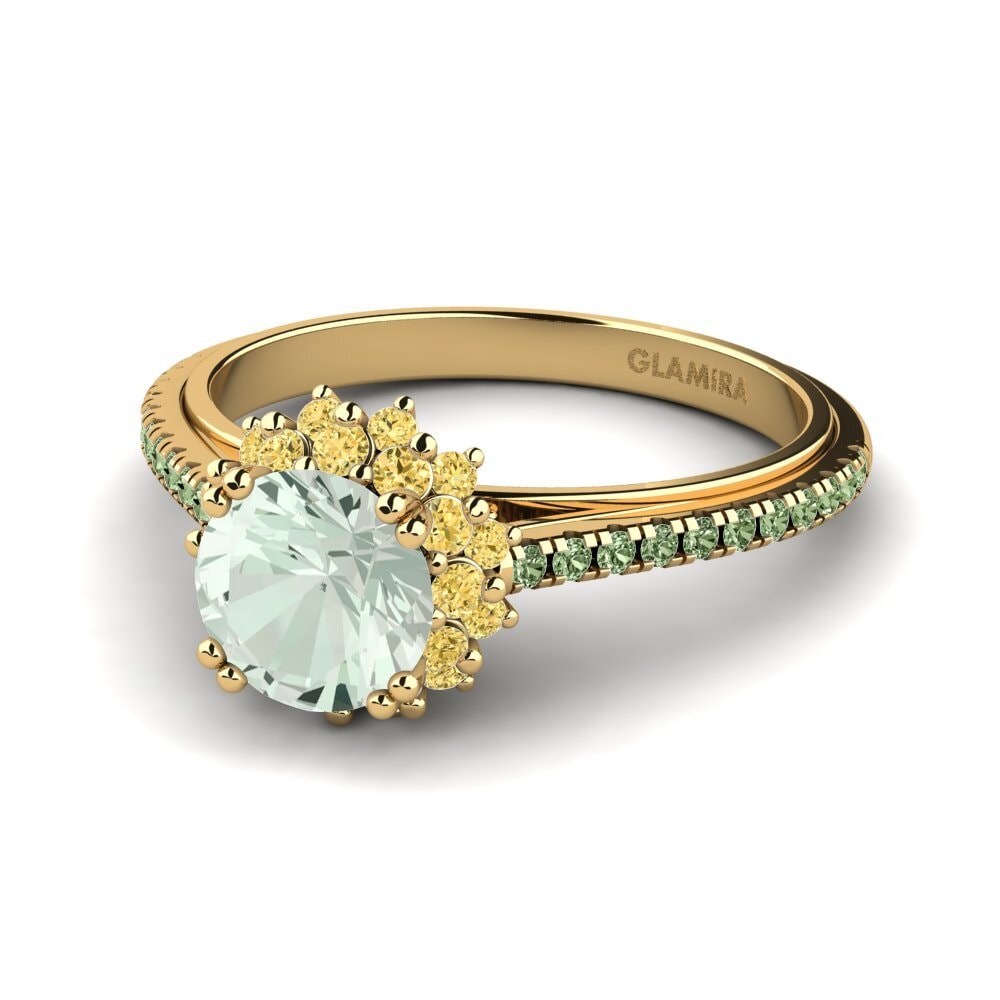 Green Amethyst Engagement Ring Daffney 1.0 crt