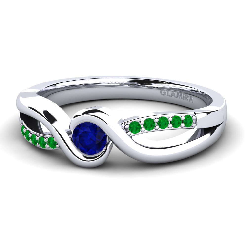 Zafiro Anillo de compromiso Dahlia