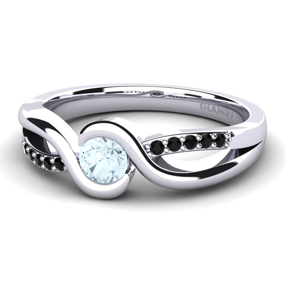 Aquamarine Engagement Ring Dahlia 0.25crt