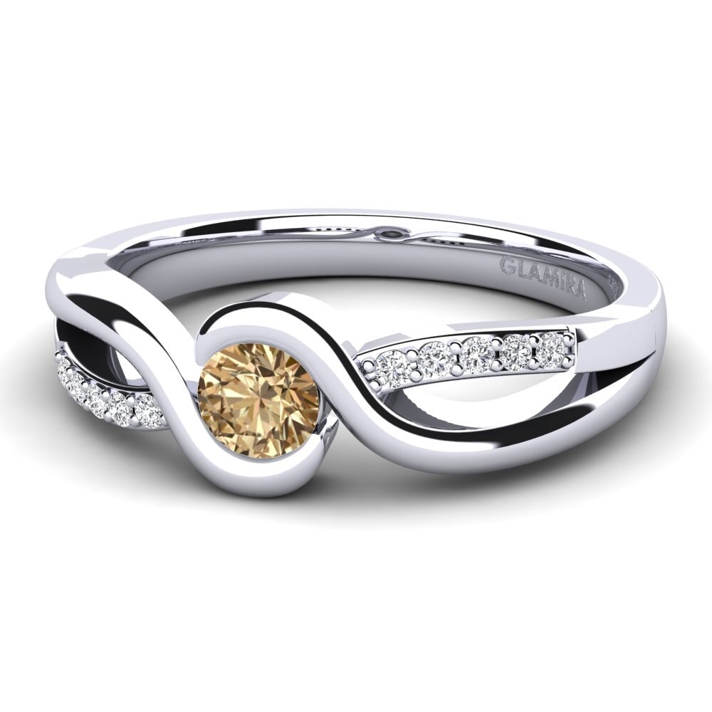 Diamante café Anillo de compromiso Dahlia 0.25crt