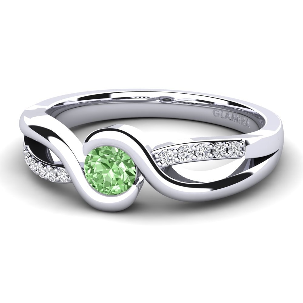 Green Diamond Engagement Ring Dahlia 0.25crt