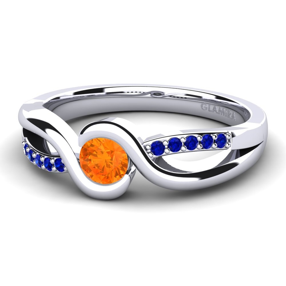 Orange Sapphire Engagement Ring Dahlia 0.25crt