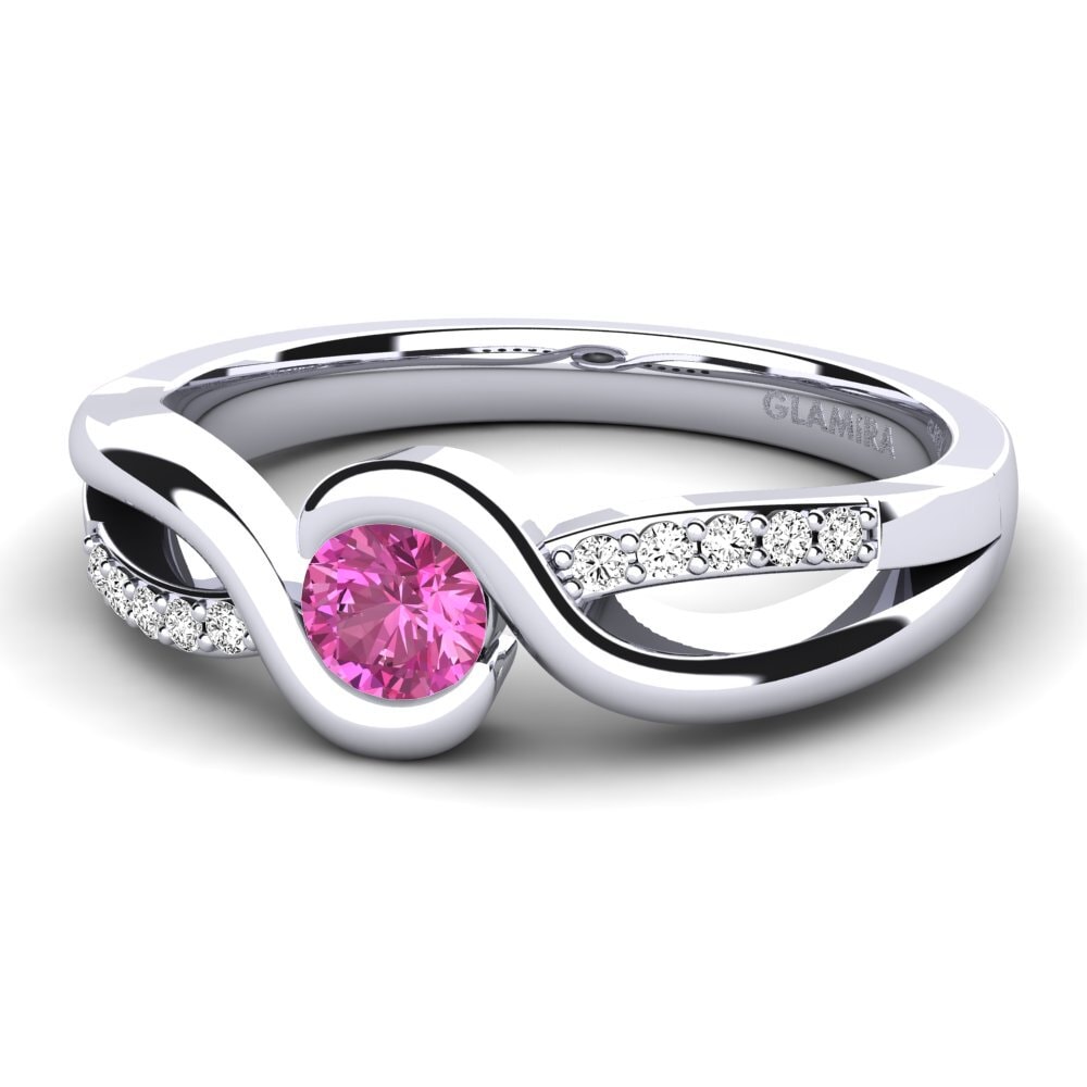 Topacio Rosa Anillo de compromiso Dahlia 0.25crt