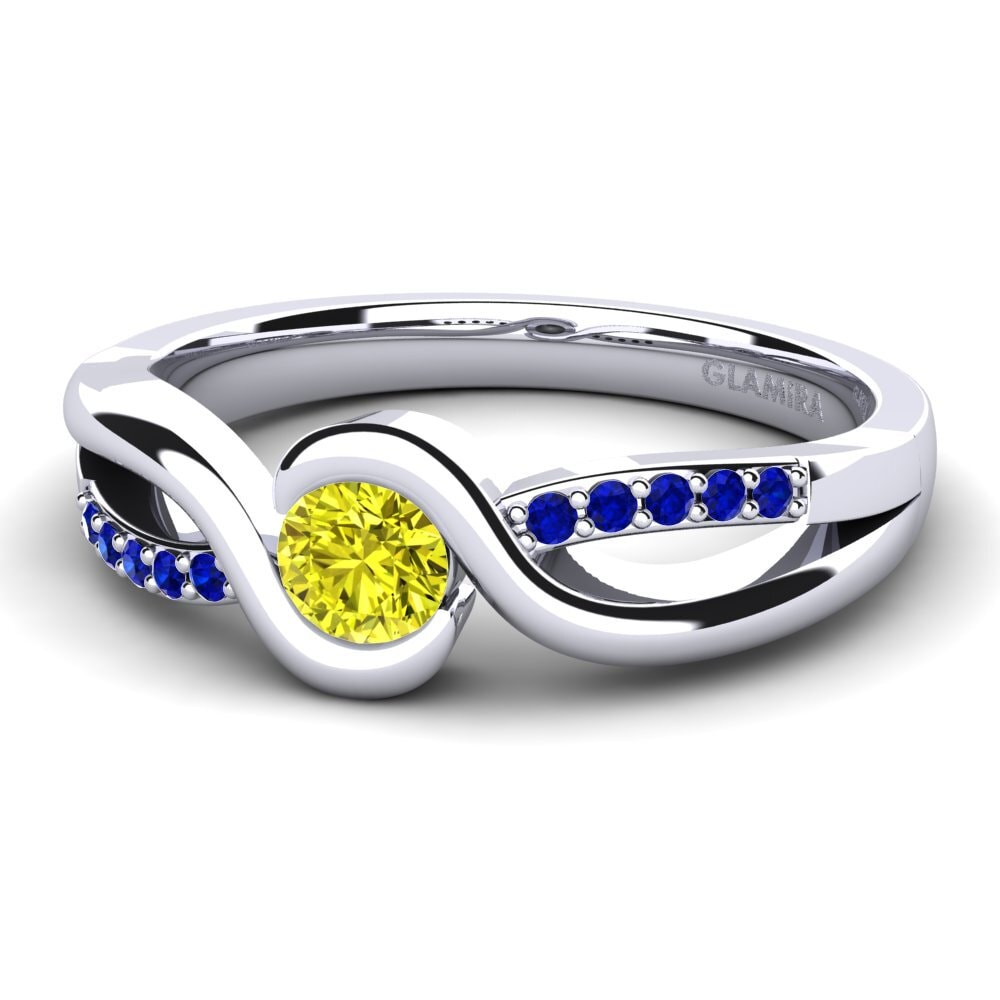 Yellow Diamond Engagement Ring Dahlia 0.25crt