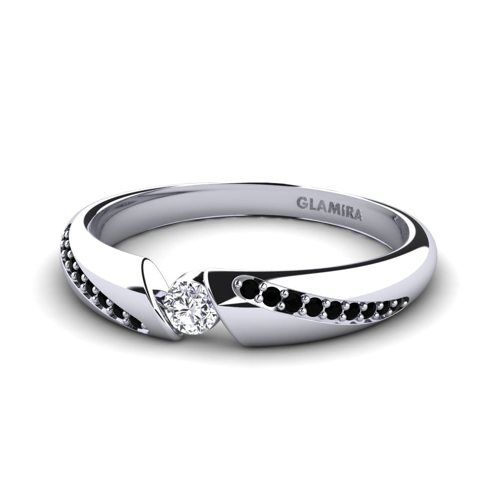 18k Oro Blanco Diamante Anillo de compromiso Daniele