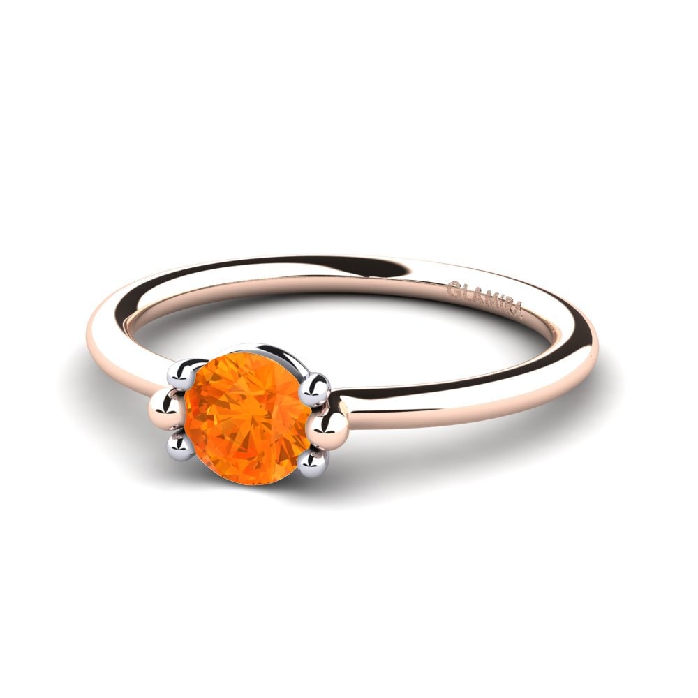18ct Rose & White Gold Orange Sapphire Women's Ring Dorotea