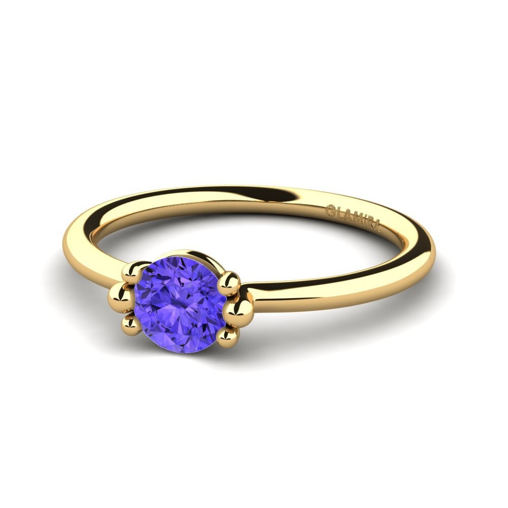 18k Oro Amarillo Tanzanita Anillo de Mujer Dorotea