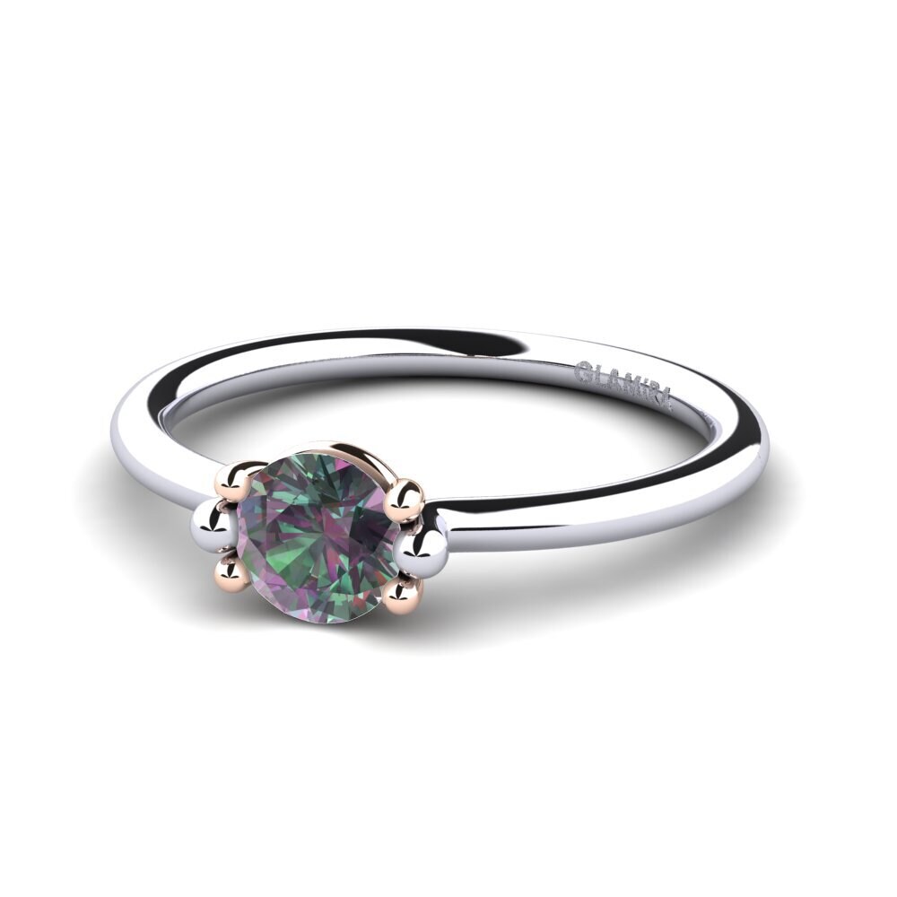 18ct White & Rose Gold Mystic Topaz Women's Ring Dorotea