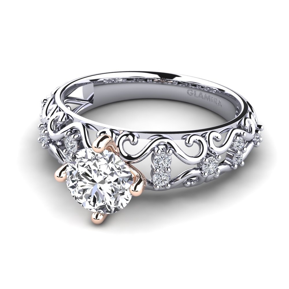 18k White & Rose Gold Engagement Ring Ebba