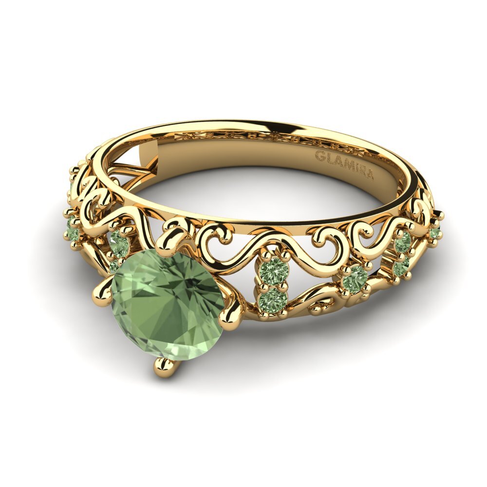Green Sapphire Engagement Ring Ebba