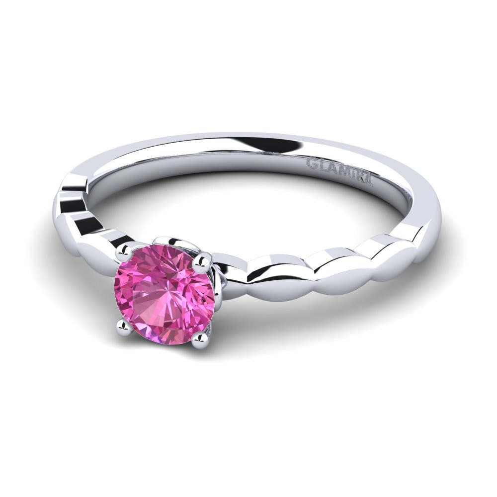 9ct White Gold Pink Topaz Engagement Ring Effie 0.5 crt