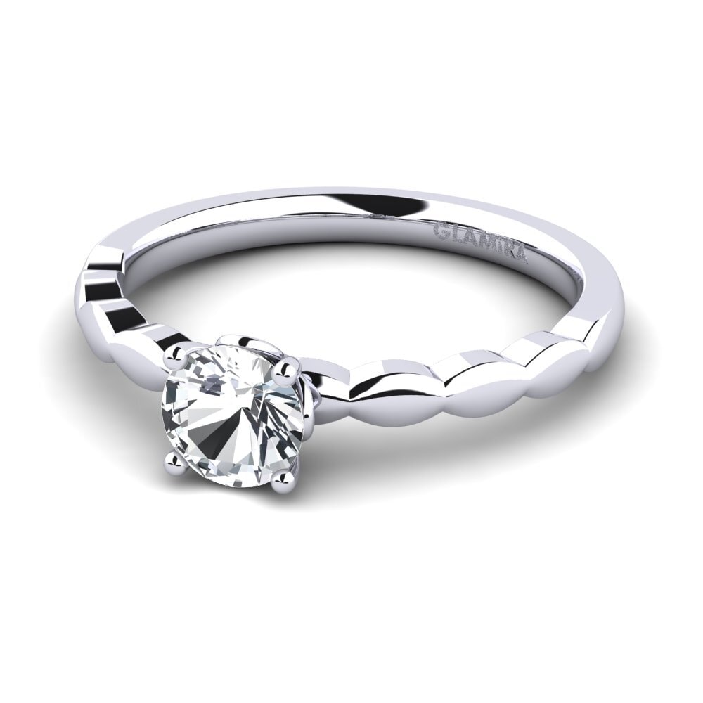 White Zircon Engagement Ring Effie 0.5 crt