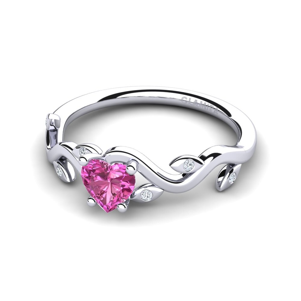 9ct White Gold Pink Topaz Engagement Ring Efrata