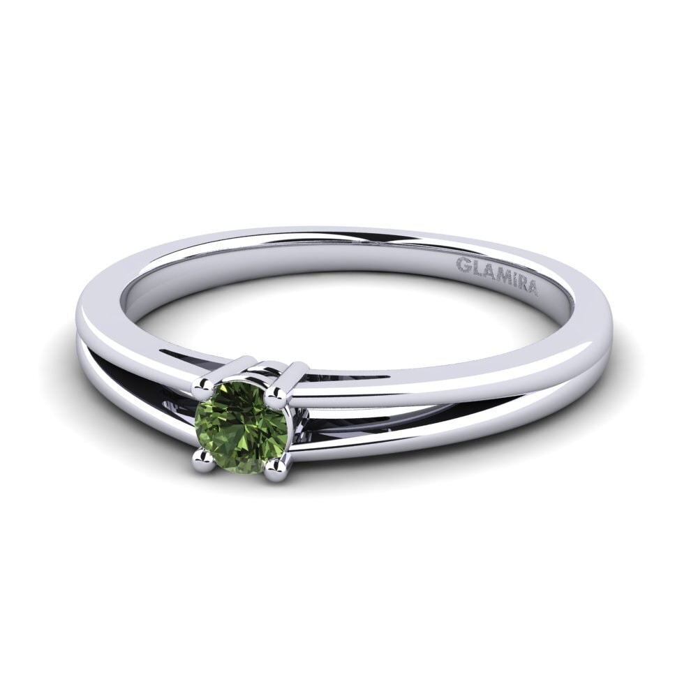 Zafiro Verde Anillo de compromiso Ellie 0.16crt