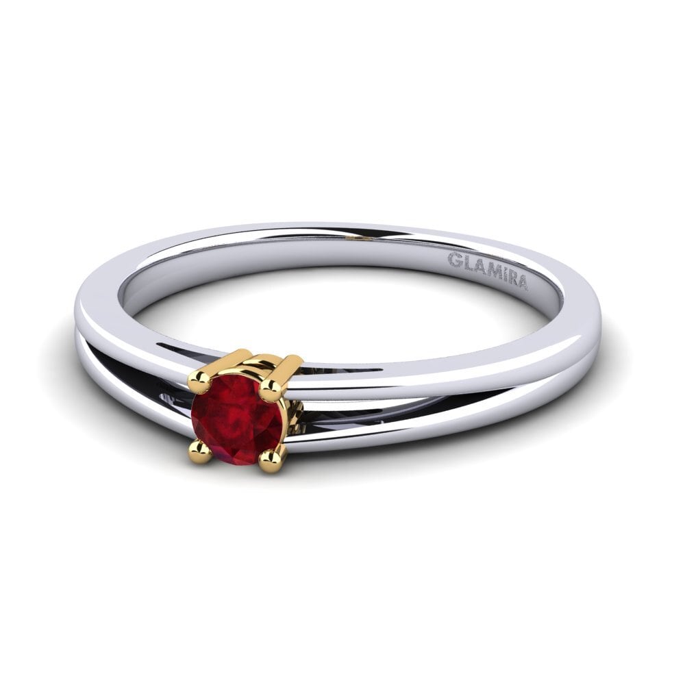 Or Blanc & Jaune 14k Bague de fiançailles Ellie 0.16crt