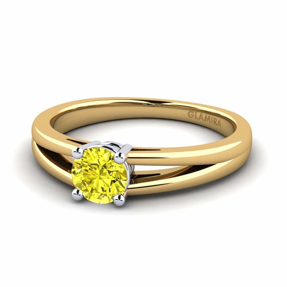 18K Geel & Wit Goud Verlovingsring Ellie 0.5crt