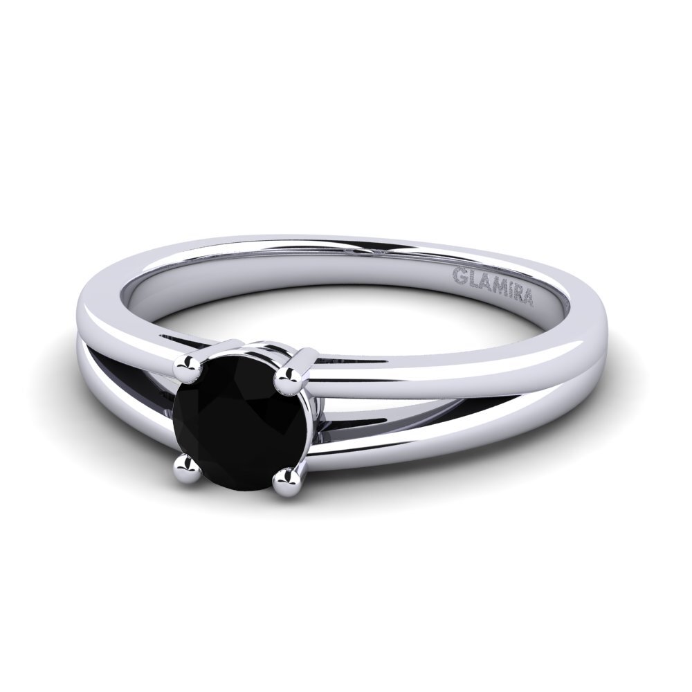 Black Sapphire Engagement Ring Ellie 0.5 crt